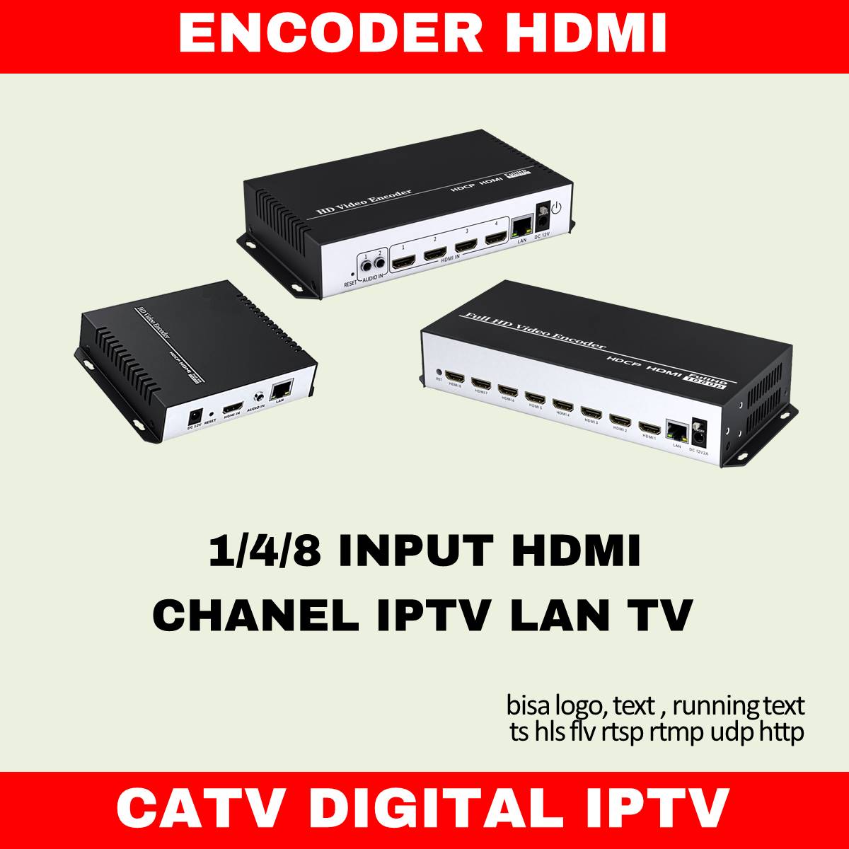 Encoder hdmi 1/4/8 chanel iptv live lan tv broadcast kirim dari Medakios Jakarta