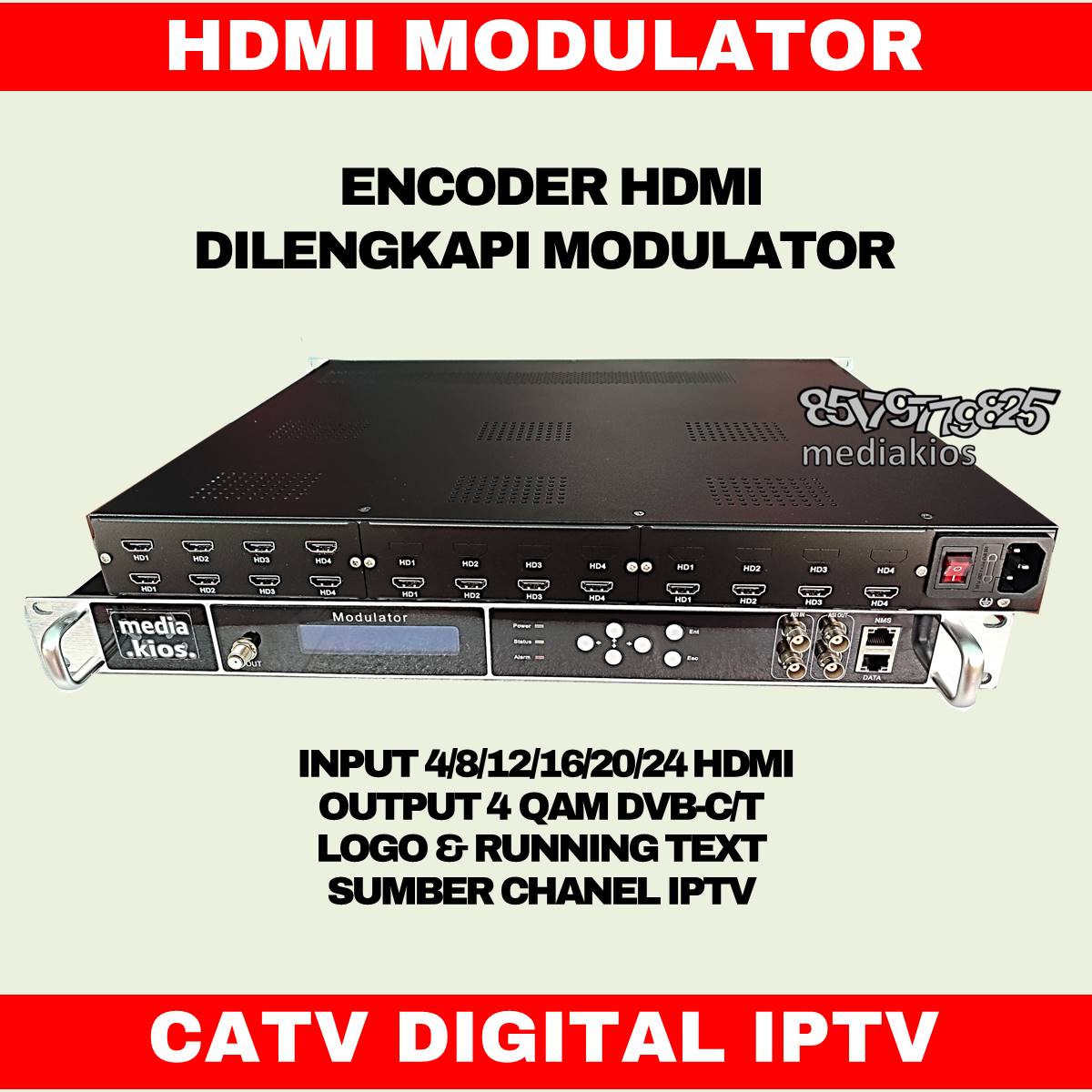 Encoder modulator hdmi peralatan tv kabel digital catv iptv